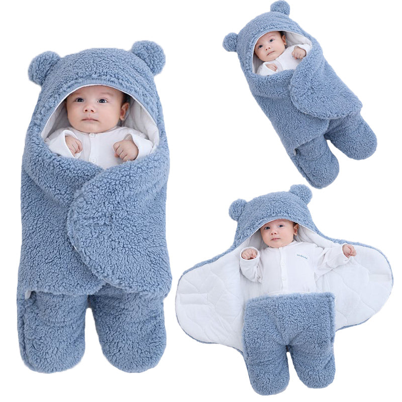 Danolt newborn swaddle blankets in cozy bear design, ideal for keeping babies warm and comfortable during sleep.