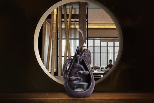 Ceramic Dragon Backflow Incense Burner Set